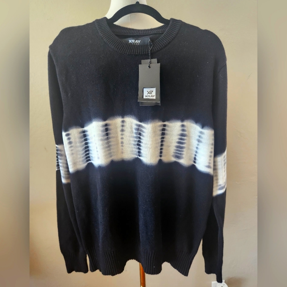NWT X RAY Men's Pullover Crewneck Tie Dye Fashion Sweater Size L
